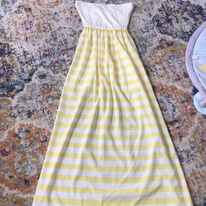 Yellow and White Maxi Dress